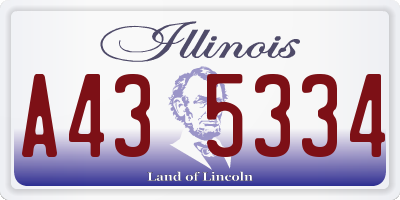 IL license plate A435334