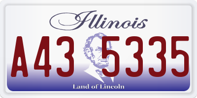 IL license plate A435335