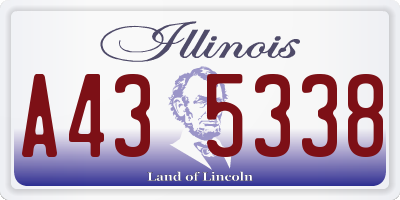 IL license plate A435338