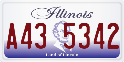 IL license plate A435342
