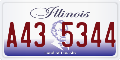 IL license plate A435344