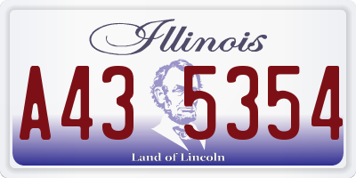 IL license plate A435354
