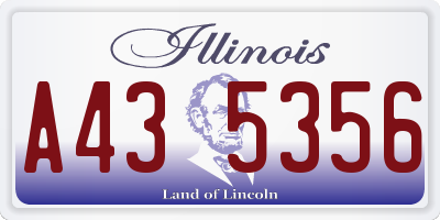 IL license plate A435356
