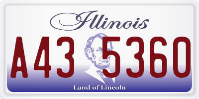 IL license plate A435360