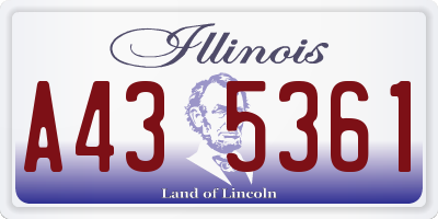 IL license plate A435361
