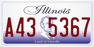 IL license plate A435367