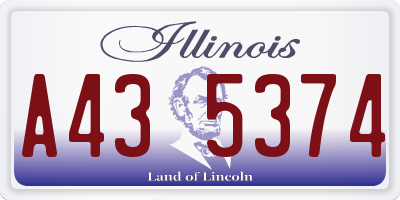 IL license plate A435374