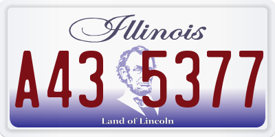 IL license plate A435377