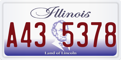 IL license plate A435378