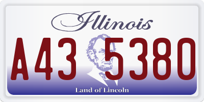 IL license plate A435380