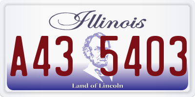 IL license plate A435403