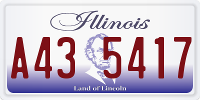 IL license plate A435417