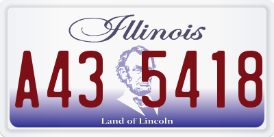 IL license plate A435418
