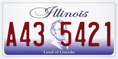 IL license plate A435421