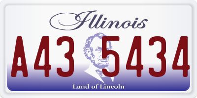 IL license plate A435434