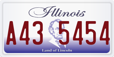 IL license plate A435454