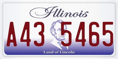 IL license plate A435465