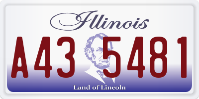 IL license plate A435481