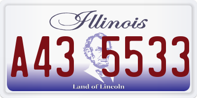 IL license plate A435533