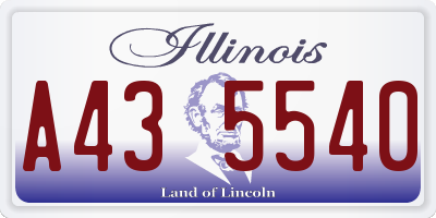 IL license plate A435540