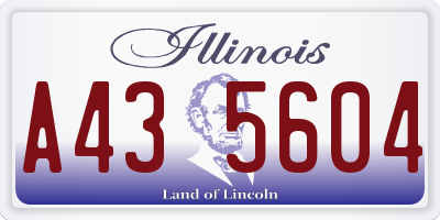 IL license plate A435604