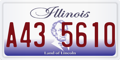 IL license plate A435610