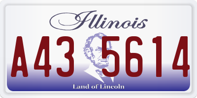 IL license plate A435614