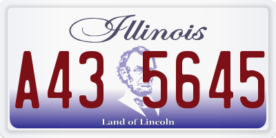 IL license plate A435645