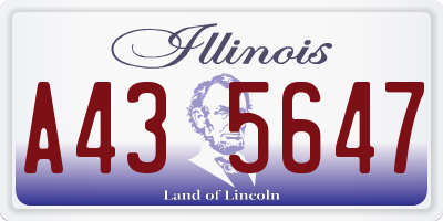 IL license plate A435647