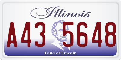 IL license plate A435648