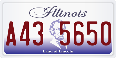 IL license plate A435650