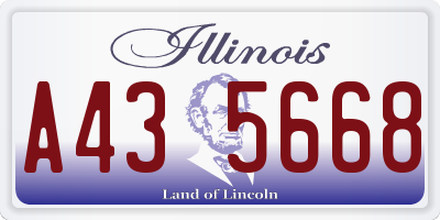 IL license plate A435668