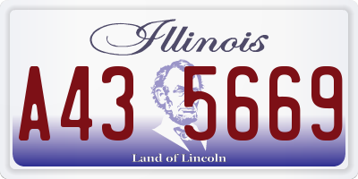 IL license plate A435669