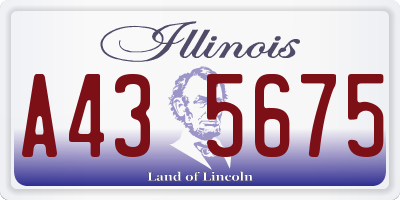 IL license plate A435675