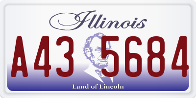 IL license plate A435684