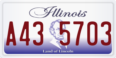 IL license plate A435703