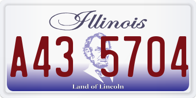 IL license plate A435704