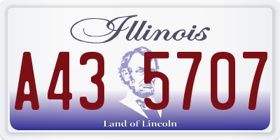 IL license plate A435707
