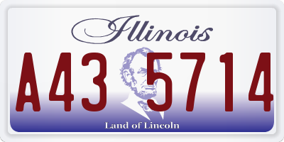 IL license plate A435714