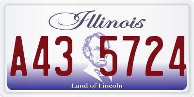 IL license plate A435724