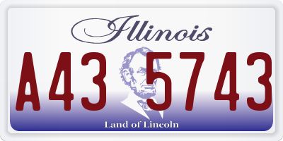 IL license plate A435743