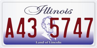IL license plate A435747