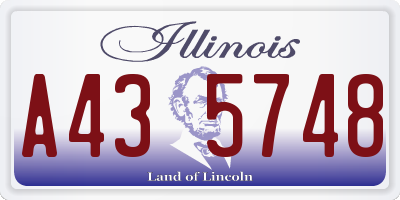 IL license plate A435748