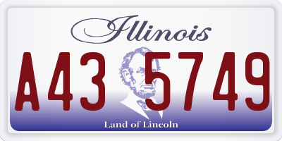 IL license plate A435749