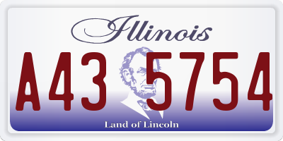 IL license plate A435754
