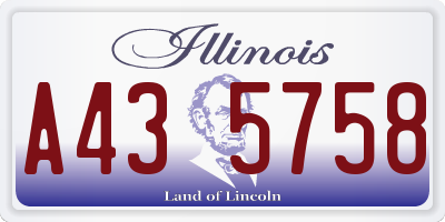 IL license plate A435758
