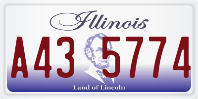 IL license plate A435774