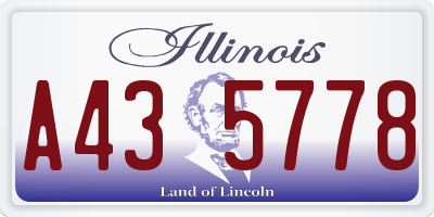 IL license plate A435778
