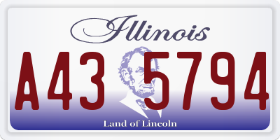 IL license plate A435794