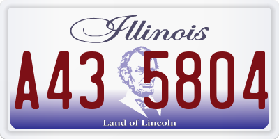 IL license plate A435804